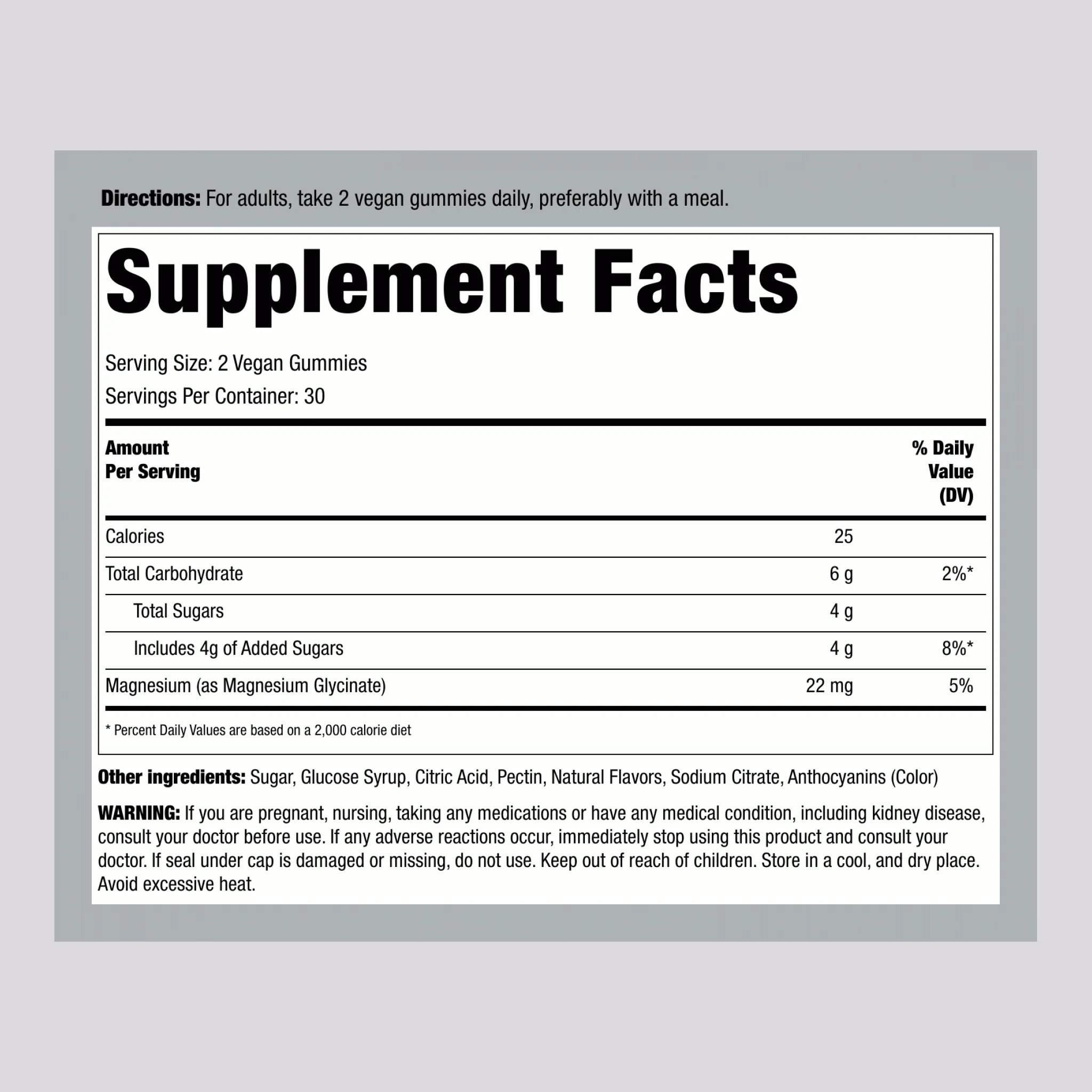 Magnesium Glycinate (Sour Grape), 60 Gummies - Image 2