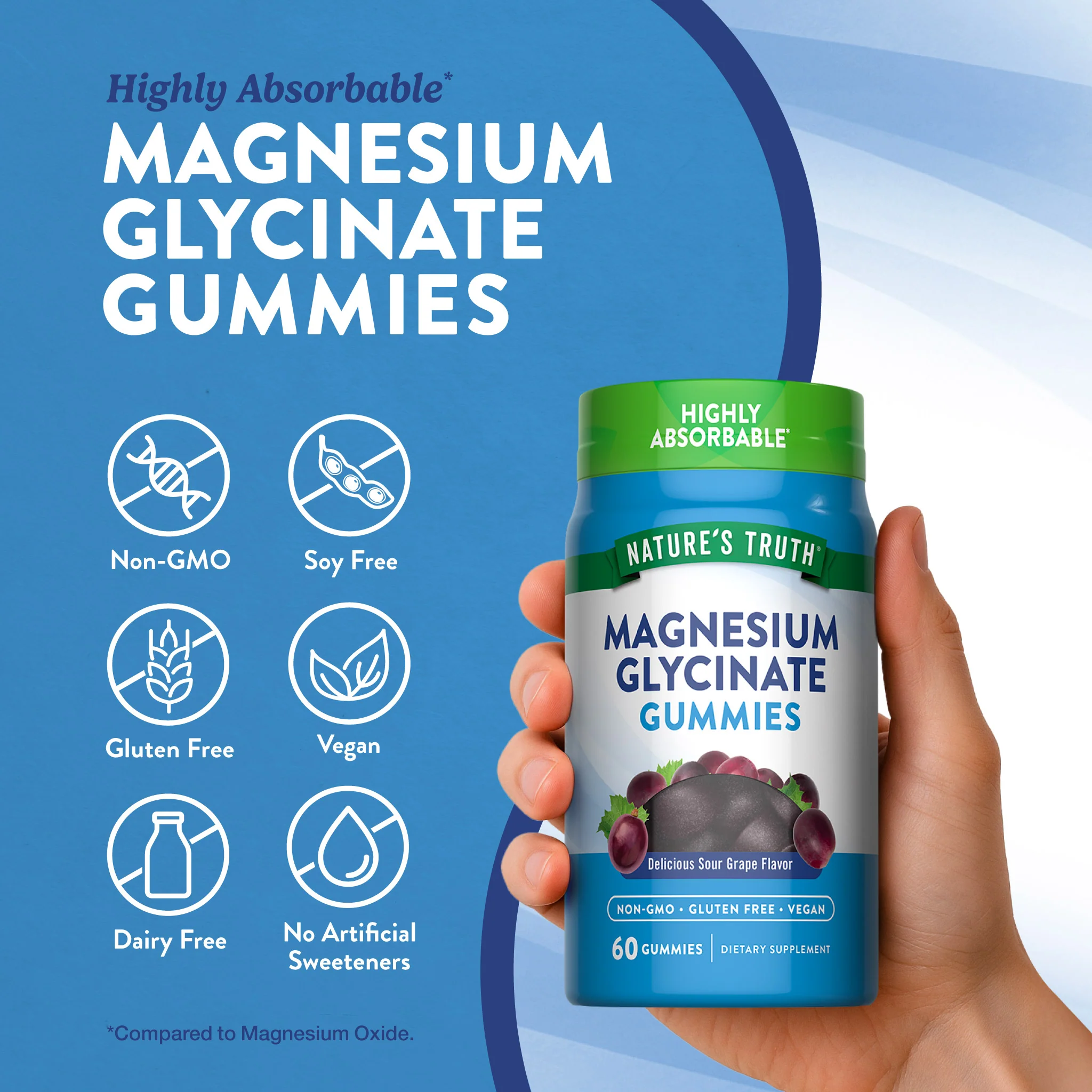 Magnesium Glycinate (Sour Grape), 60 Gummies - Image 6