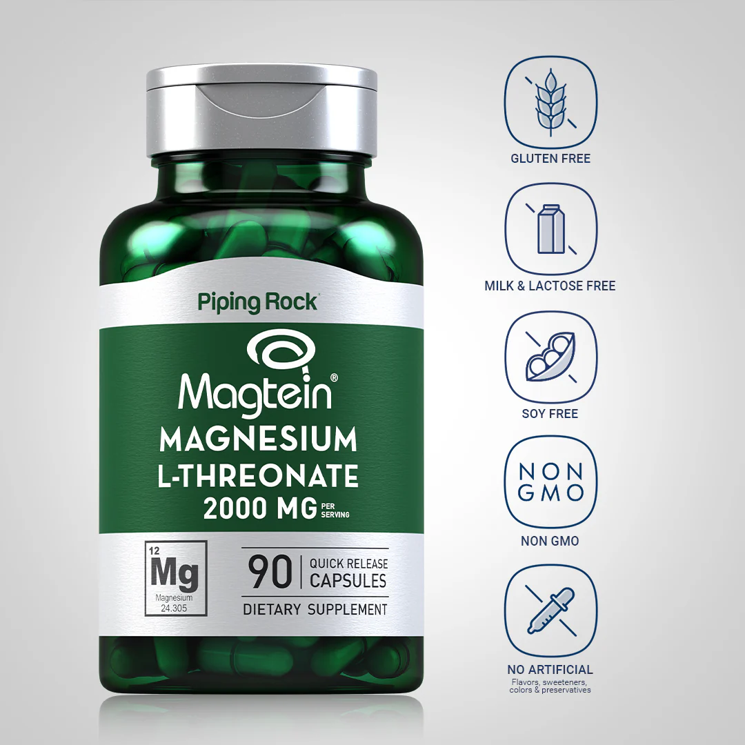 Magnesium L-Threonate  Magtein, 90 Quick Release Capsules - Image 5