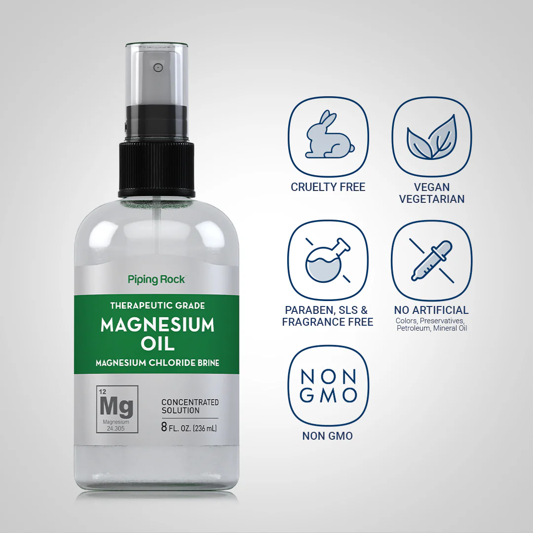 Magnesium Oil, 8 fl oz (236 mL) Spray Bottle, 3  Spray Bottles - Image 4