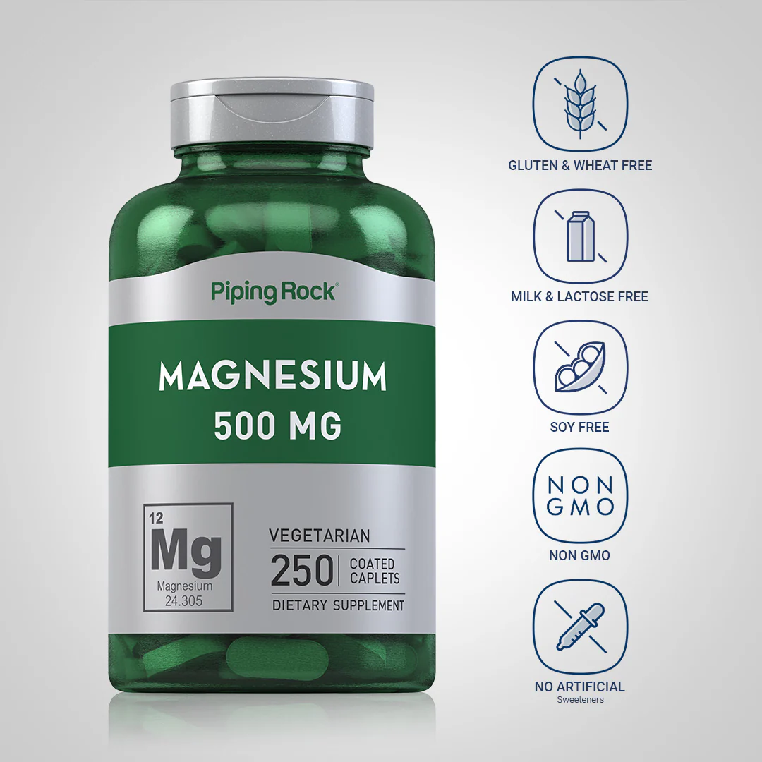 Magnesium Oxide, 500 mg, 250 Coated Caplets, 2  Bottles - Image 5
