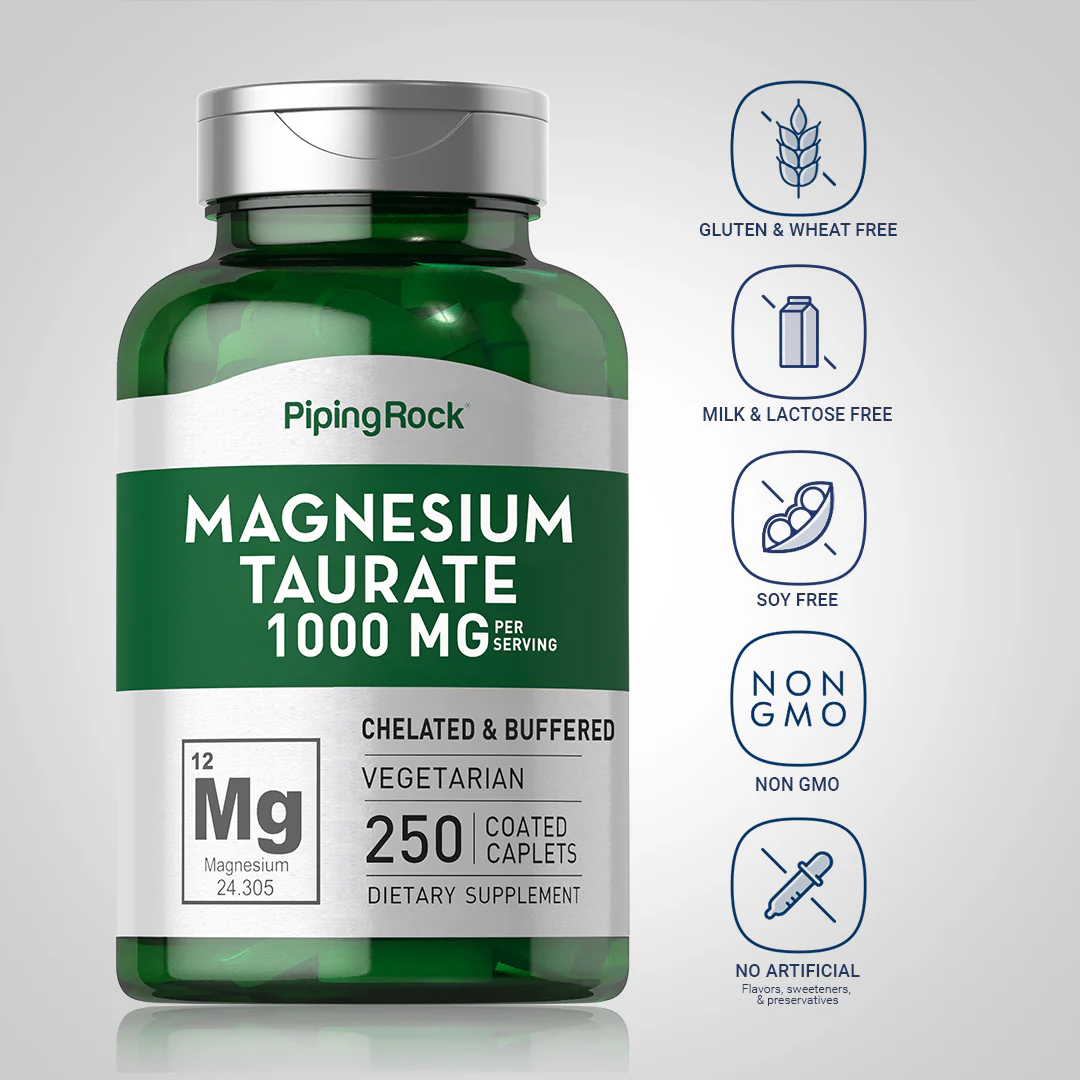 Magnesium Taurate, 1000 mg (per serving), 250 Coated Caplets - Image 5