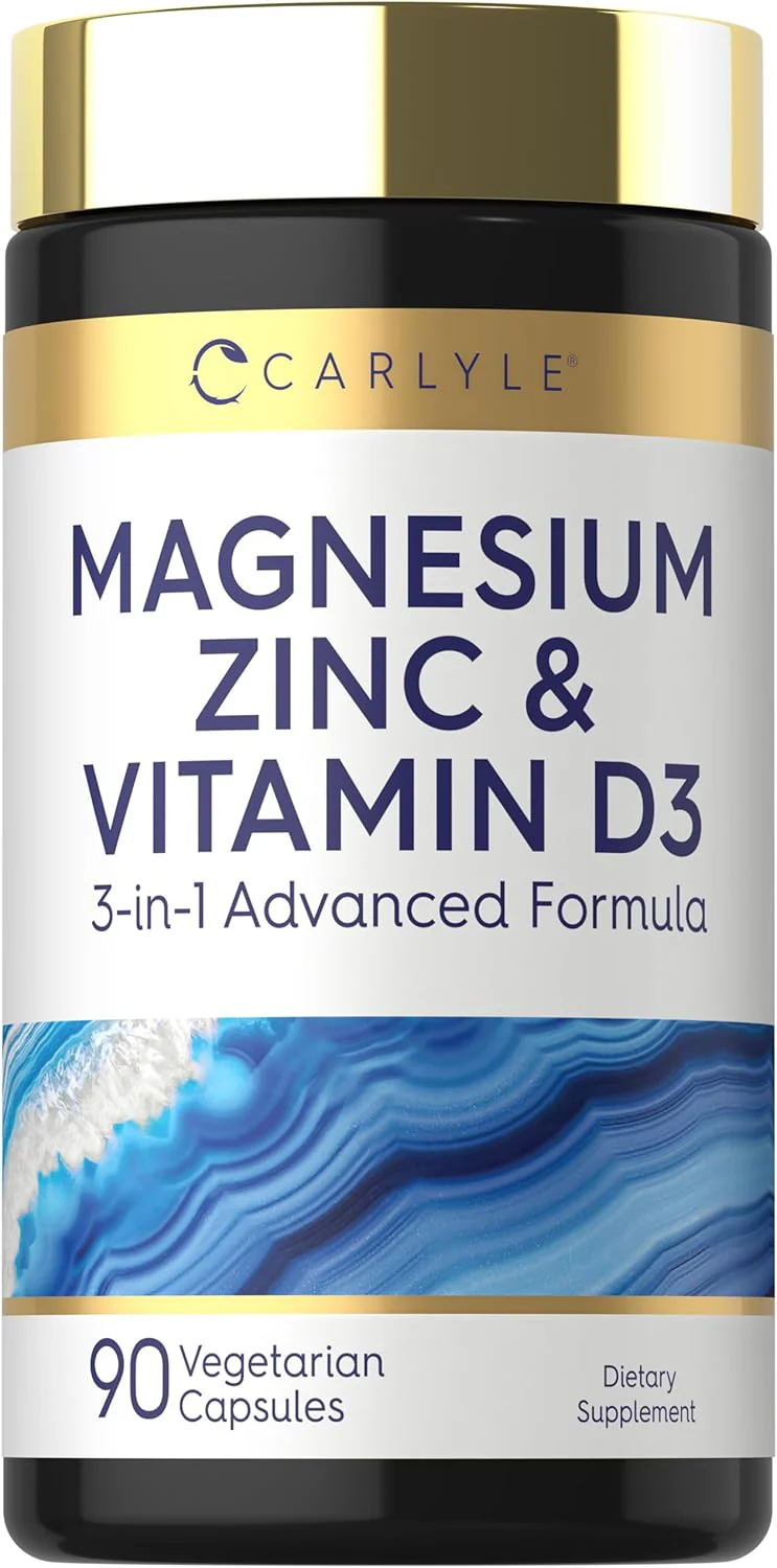 Magnesium Zinc and Vitamin D3, 90 Vegetarian Capsules - Image 3