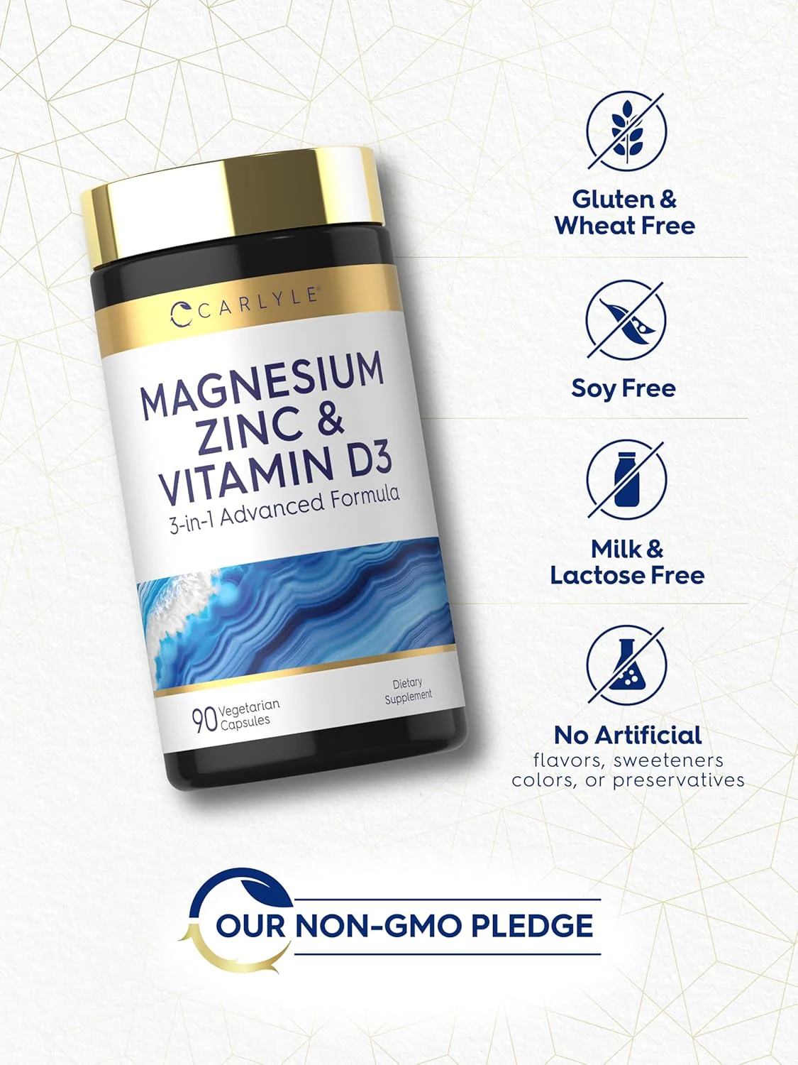 Magnesium Zinc and Vitamin D3, 90 Vegetarian Capsules - Image 7