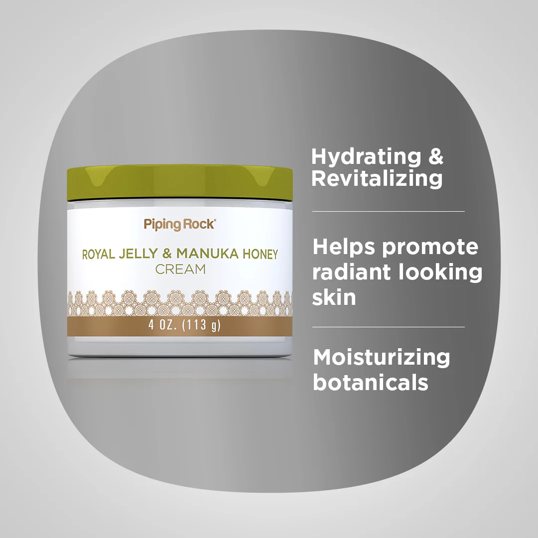 Manuka Honey Cream with Royal Jelly, 4 oz (113 g) Jar - Image 3