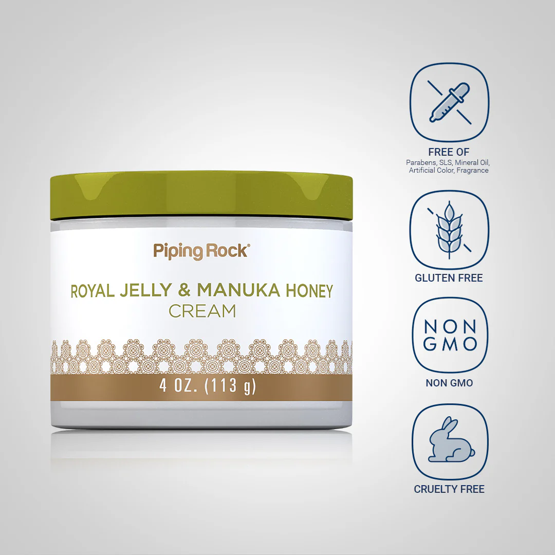 Manuka Honey Cream with Royal Jelly, 4 oz (113 g) Jar, 3  Jars - Image 4