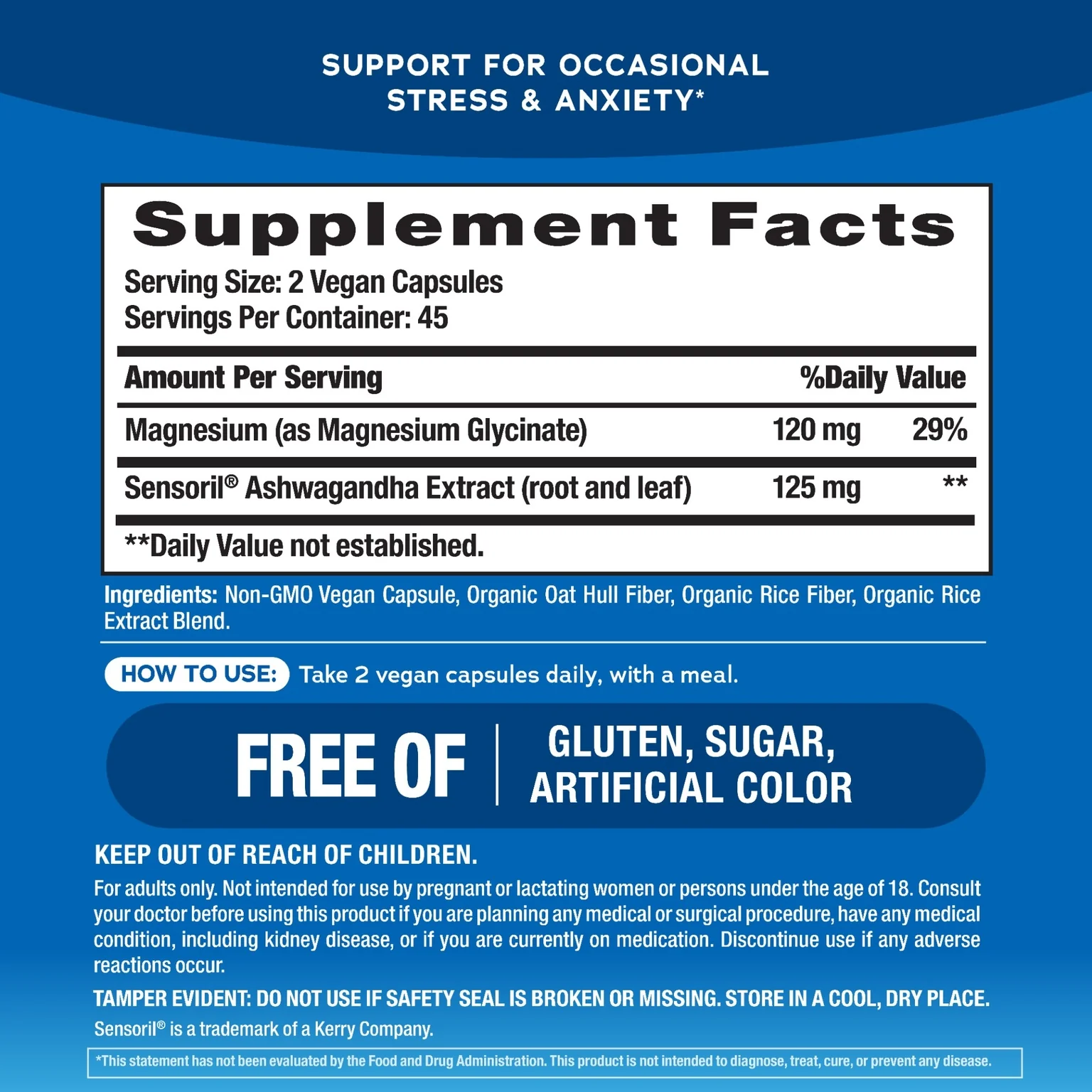 MAXCALM Ashwagandha + Magnesium Glycinate, 90 Vegetarian Capsules - Image 3