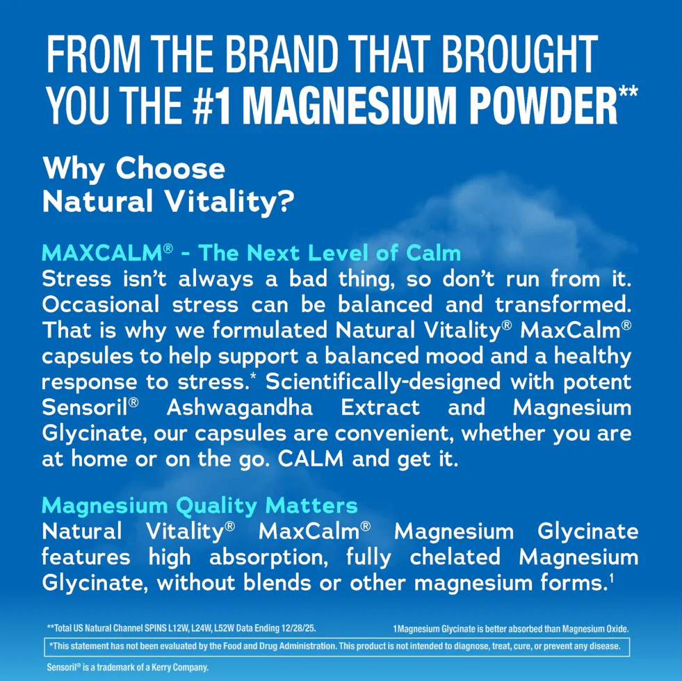 MAXCALM Ashwagandha + Magnesium Glycinate, 90 Vegetarian Capsules - Image 7