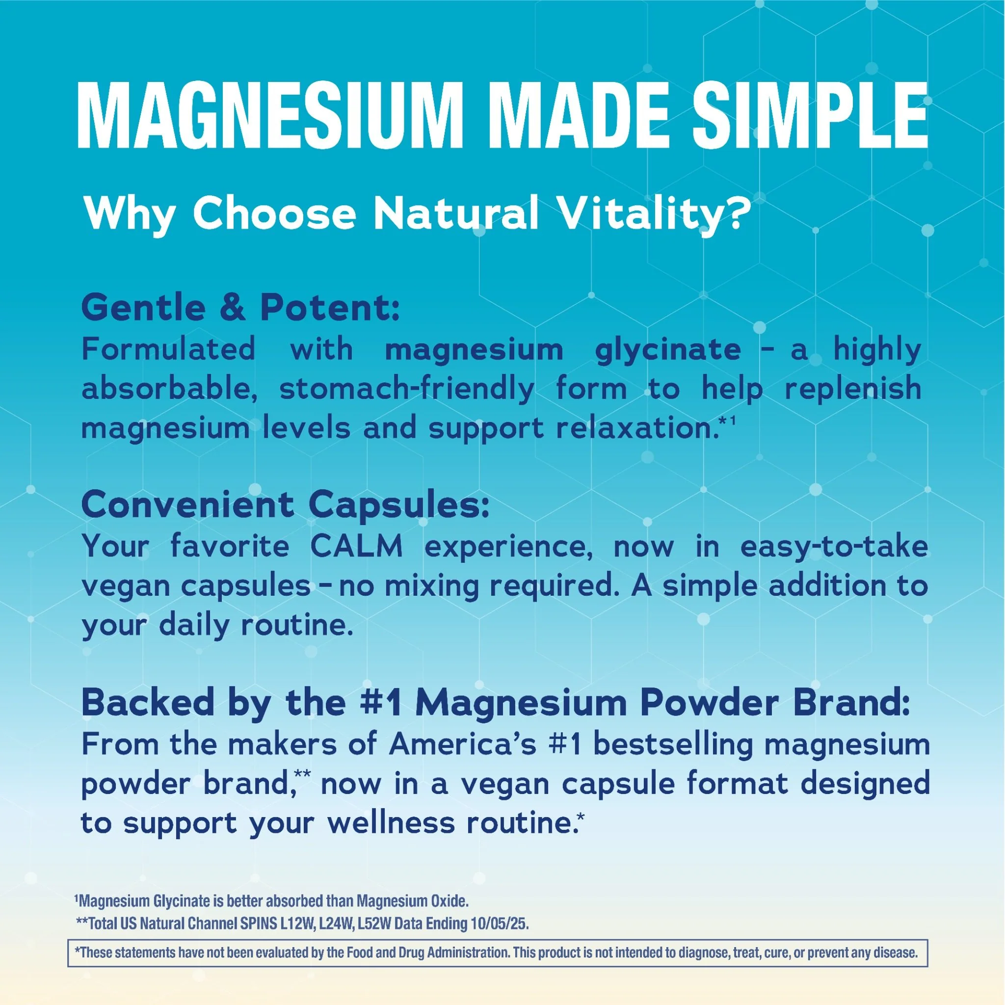 MAXCALM Magnesium Glycinate, 325 mg, 120 Vegan Capsules - Image 6