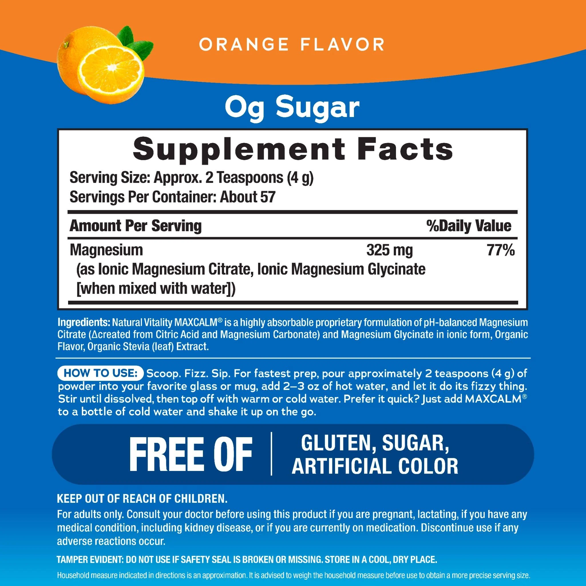 MAXCALM Powder Orange, 8 oz (226 g) - Image 3