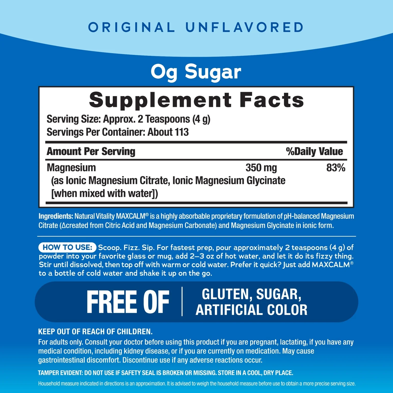 MAXCALM Powder Unflavored, 16 oz (453 g) - Image 3