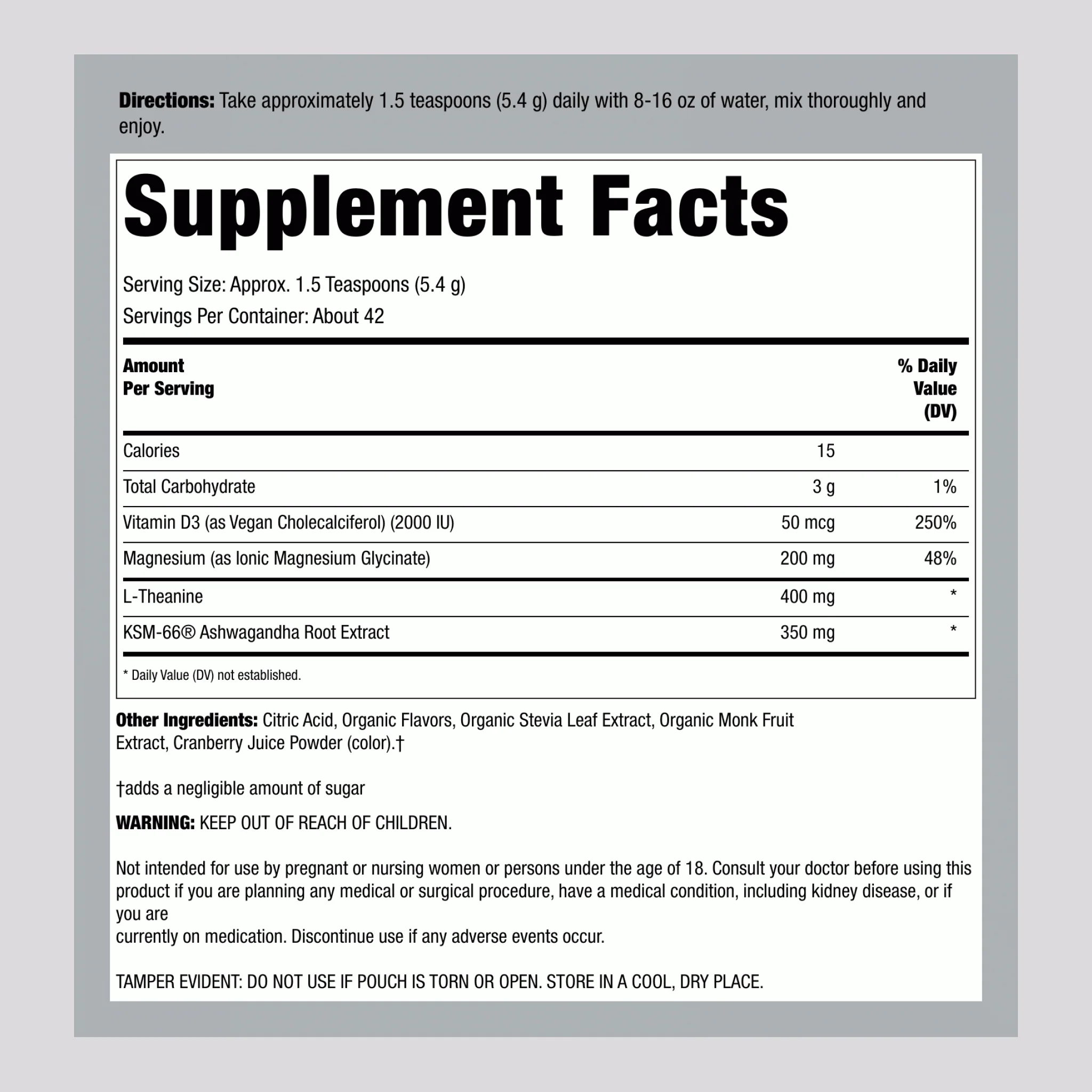 MaxCalm® Relaxing Drink Mix* Magnesium Glycinate Raspberry-Lemonade, 8 oz (227 g) Bottle - Image 2