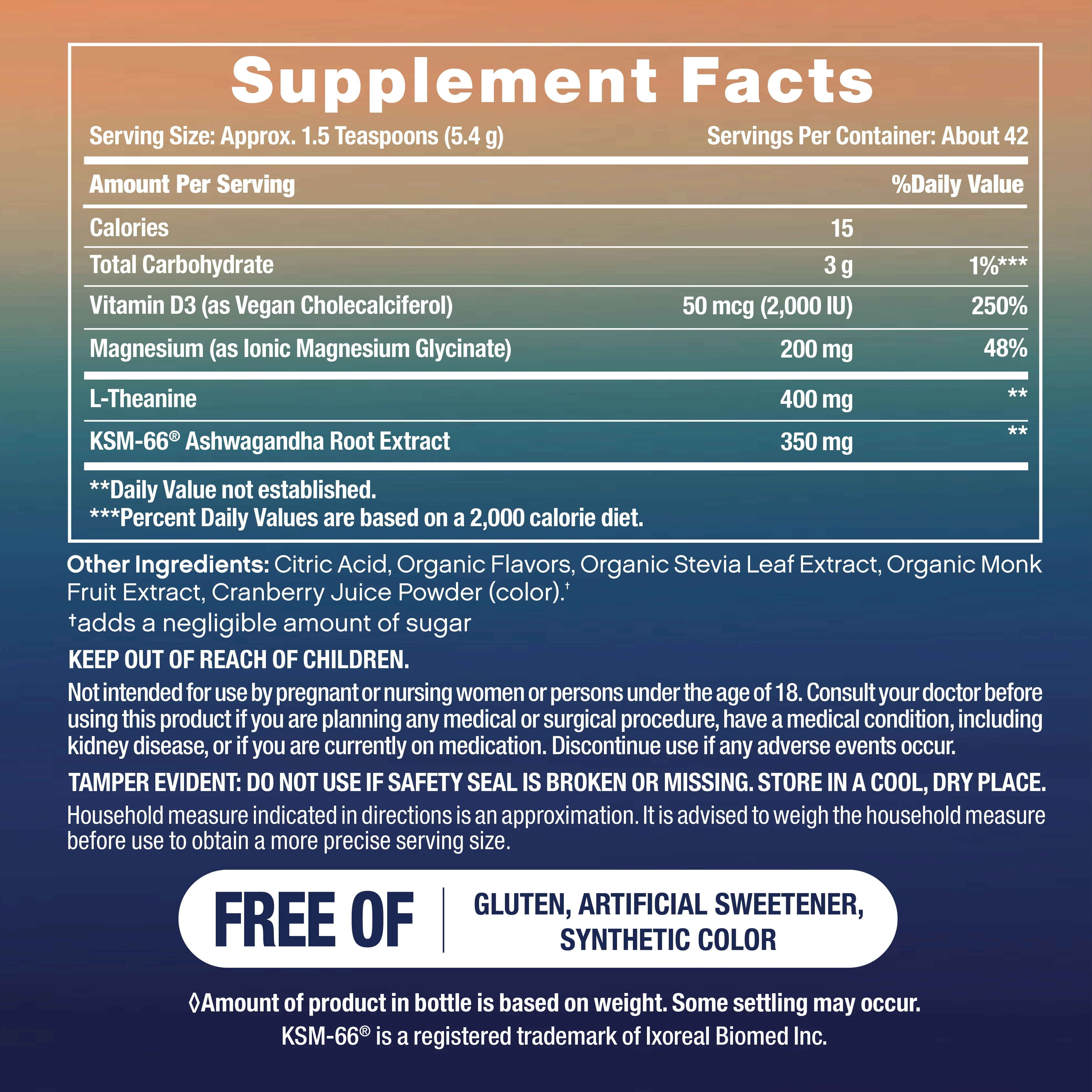 MaxCalm® Relaxing Drink Mix* Magnesium Glycinate Raspberry-Lemonade, 8 oz (227 g) Bottle - Image 3