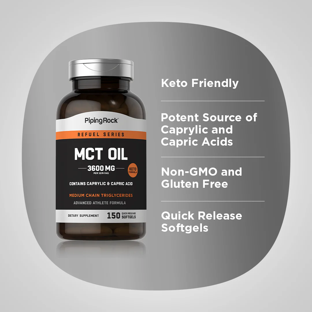 MCT Oil, 3600 mg (per serving), 150 Quick Release Softgels - Image 4