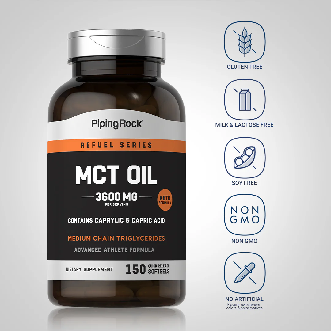 MCT Oil, 3600 mg (per serving), 150 Quick Release Softgels, 2  Bottles - Image 5