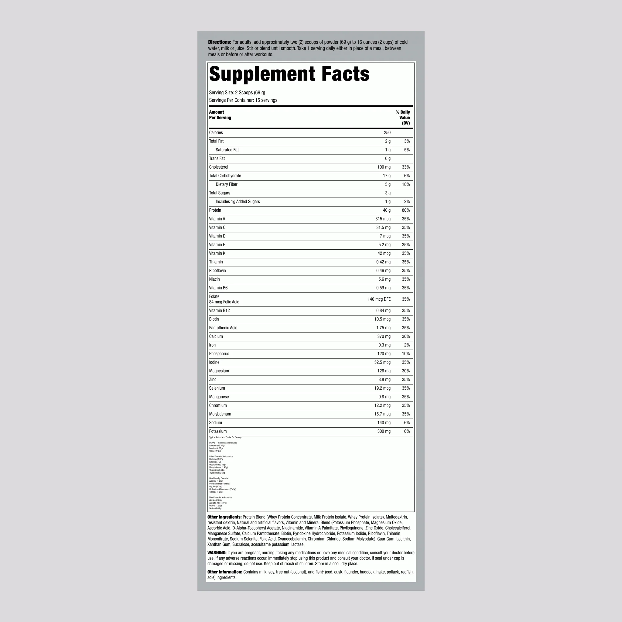 Meal Replacement Shake NutraFit (Vanilla Sugar Cookie), 2.28 lb (1.035 kg) Bottle - Image 2
