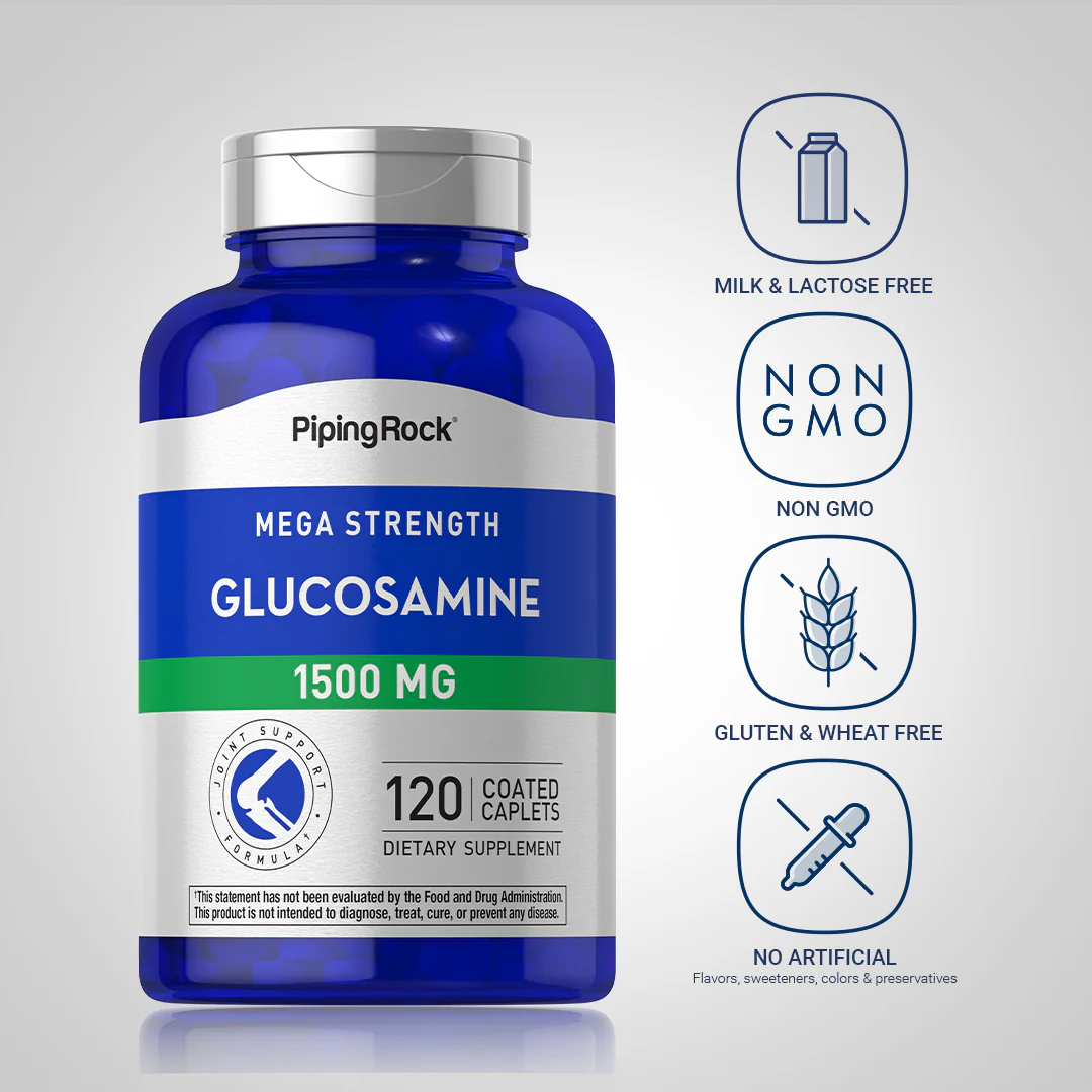Mega Glucosamine HCI, 1500 mg, 120 Coated Caplets, 2  Bottles - Image 5