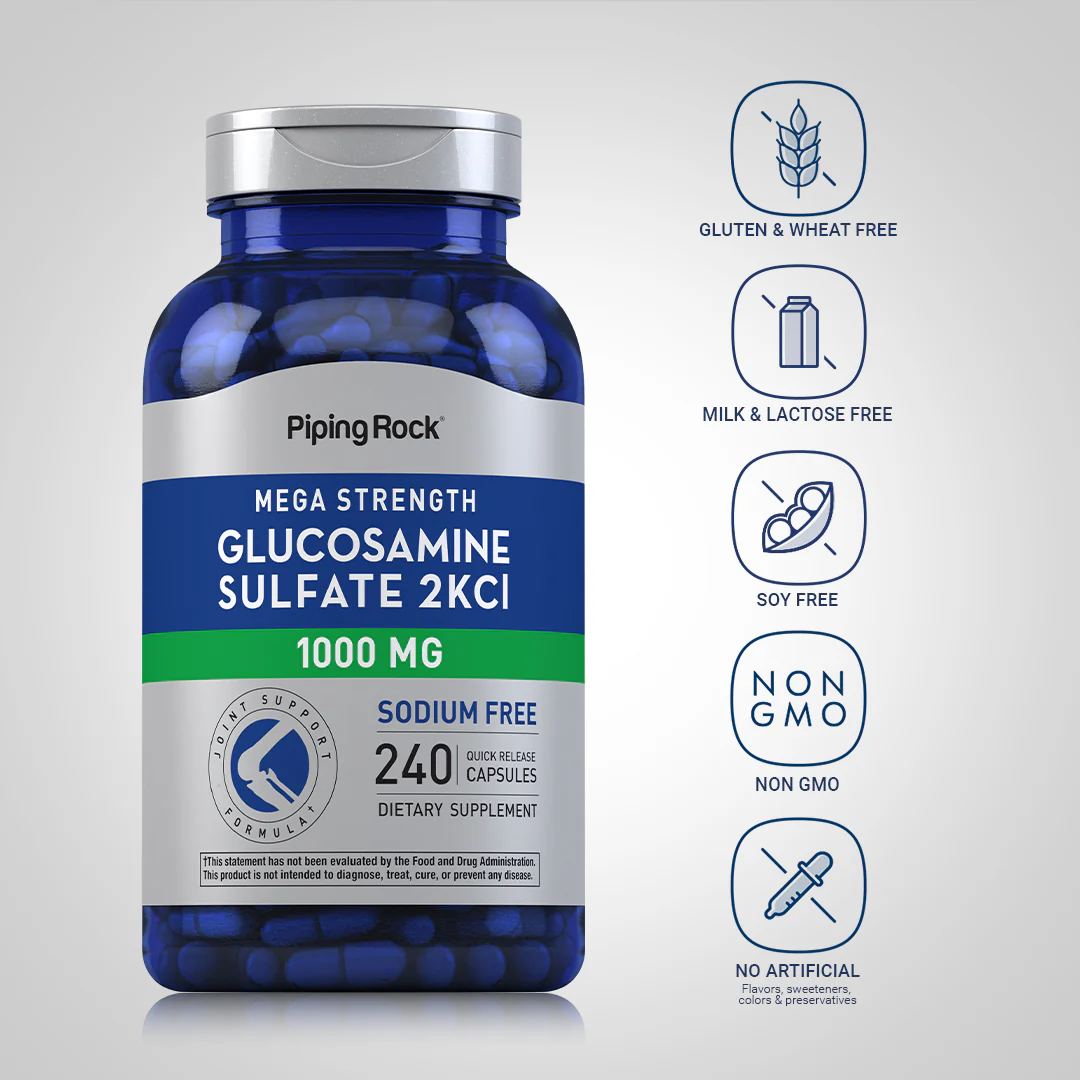 Mega Glucosamine Sulfate, 1000 mg, 240 Quick Release Capsules - Image 5