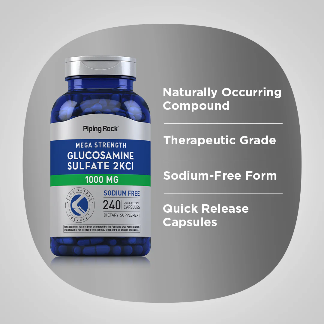 Mega Glucosamine Sulfate, 1000 mg, 240 Quick Release Capsules, 2  Bottles - Image 4