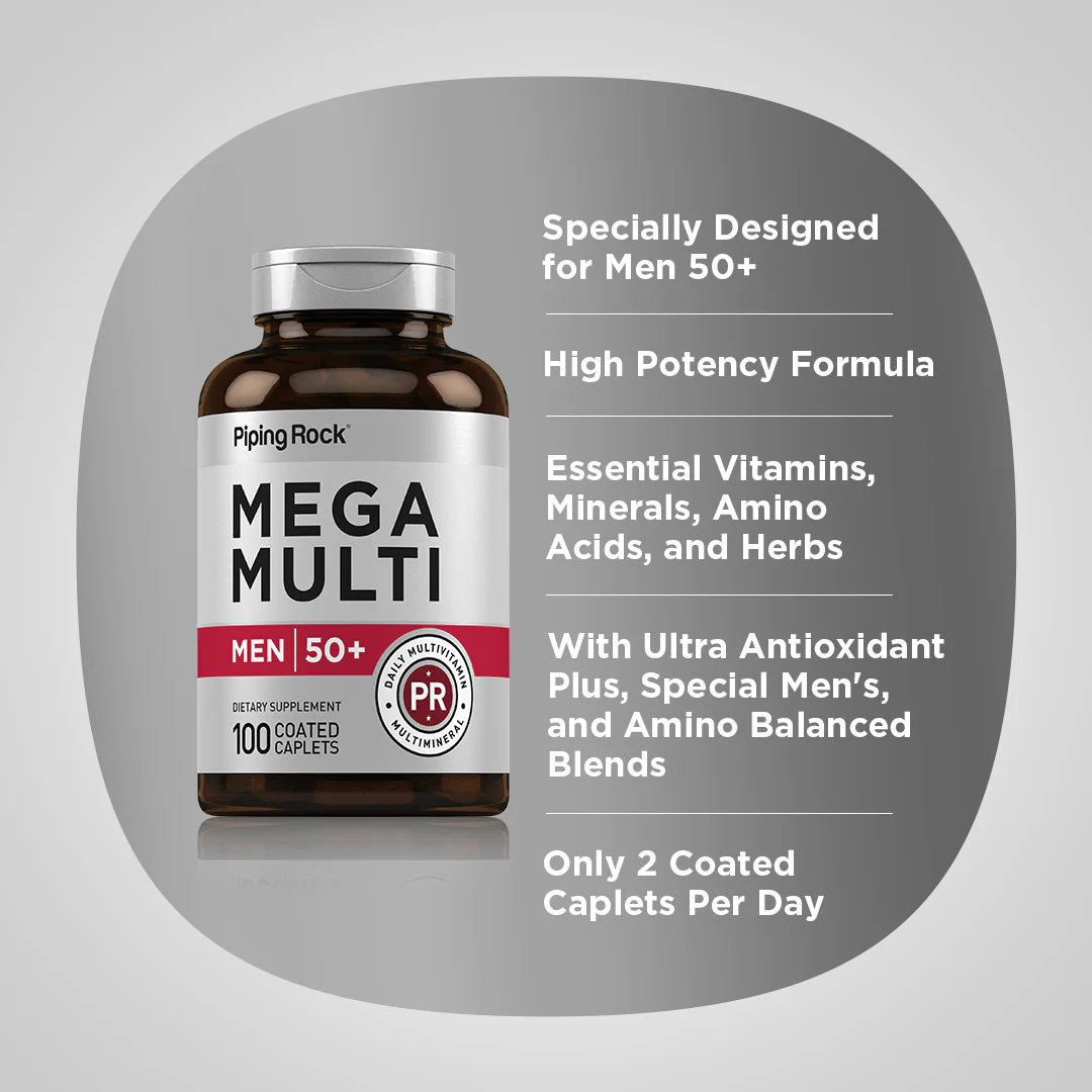 Mega Multi for Men 50 Plus, 100 Coated Caplets - Image 4