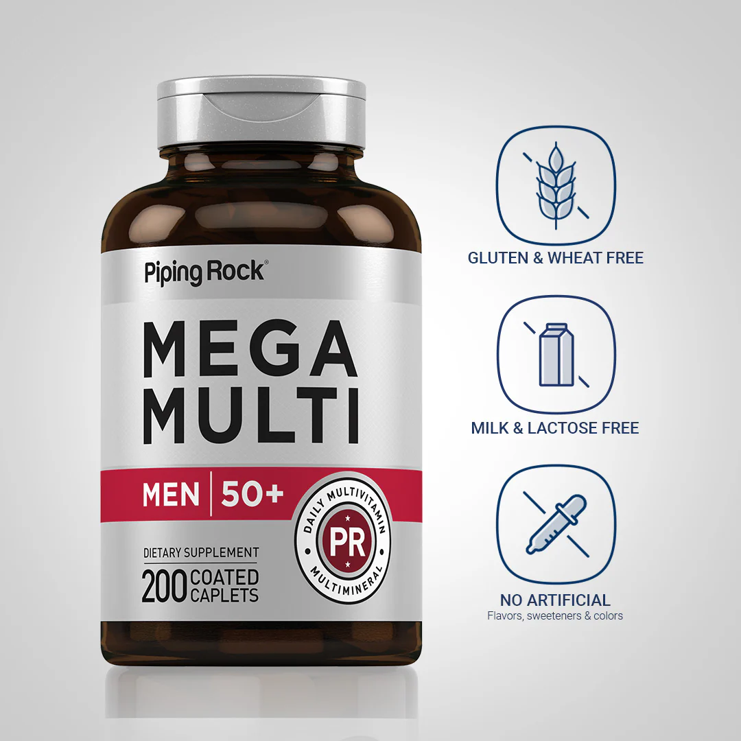 Mega Multi for Men 50 Plus, 200 Coated Caplets - Image 5