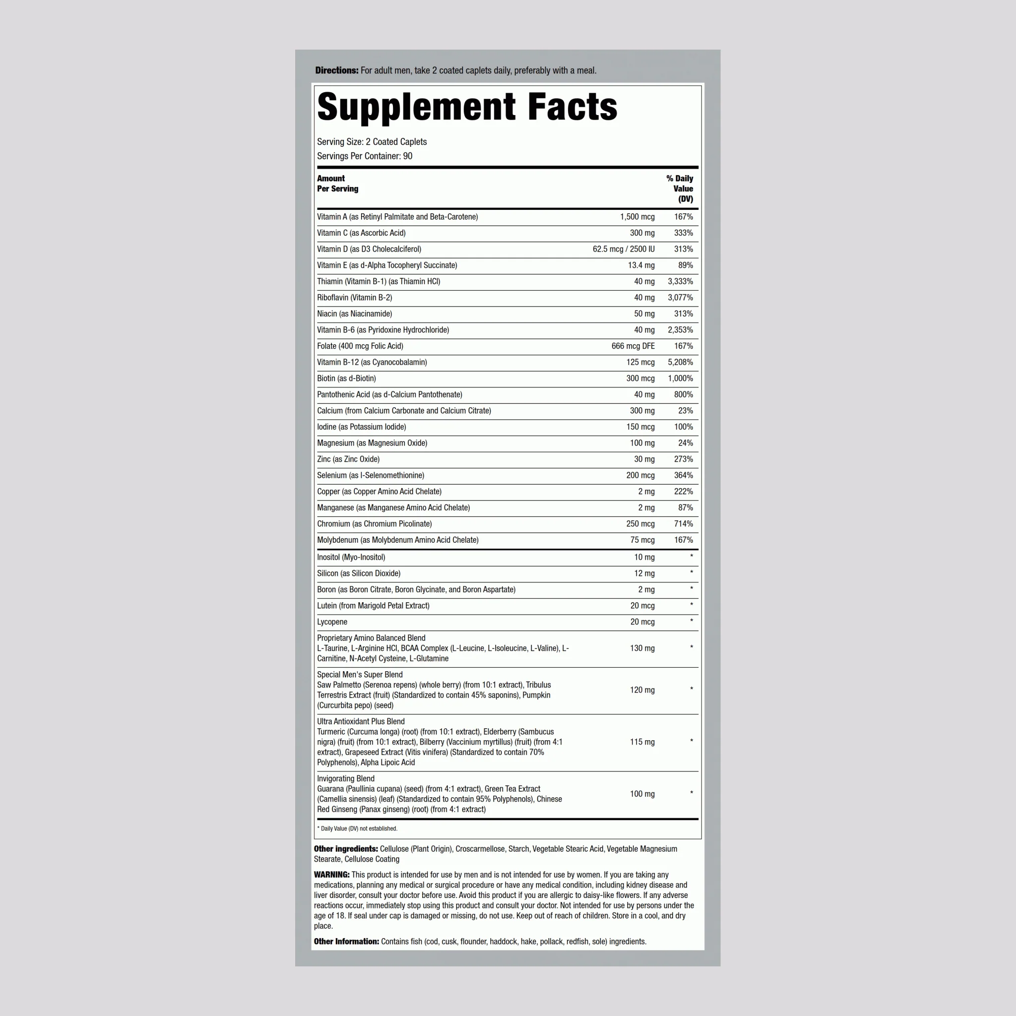 Mega Multiple for Men, 180 Coated Caplets - Image 2