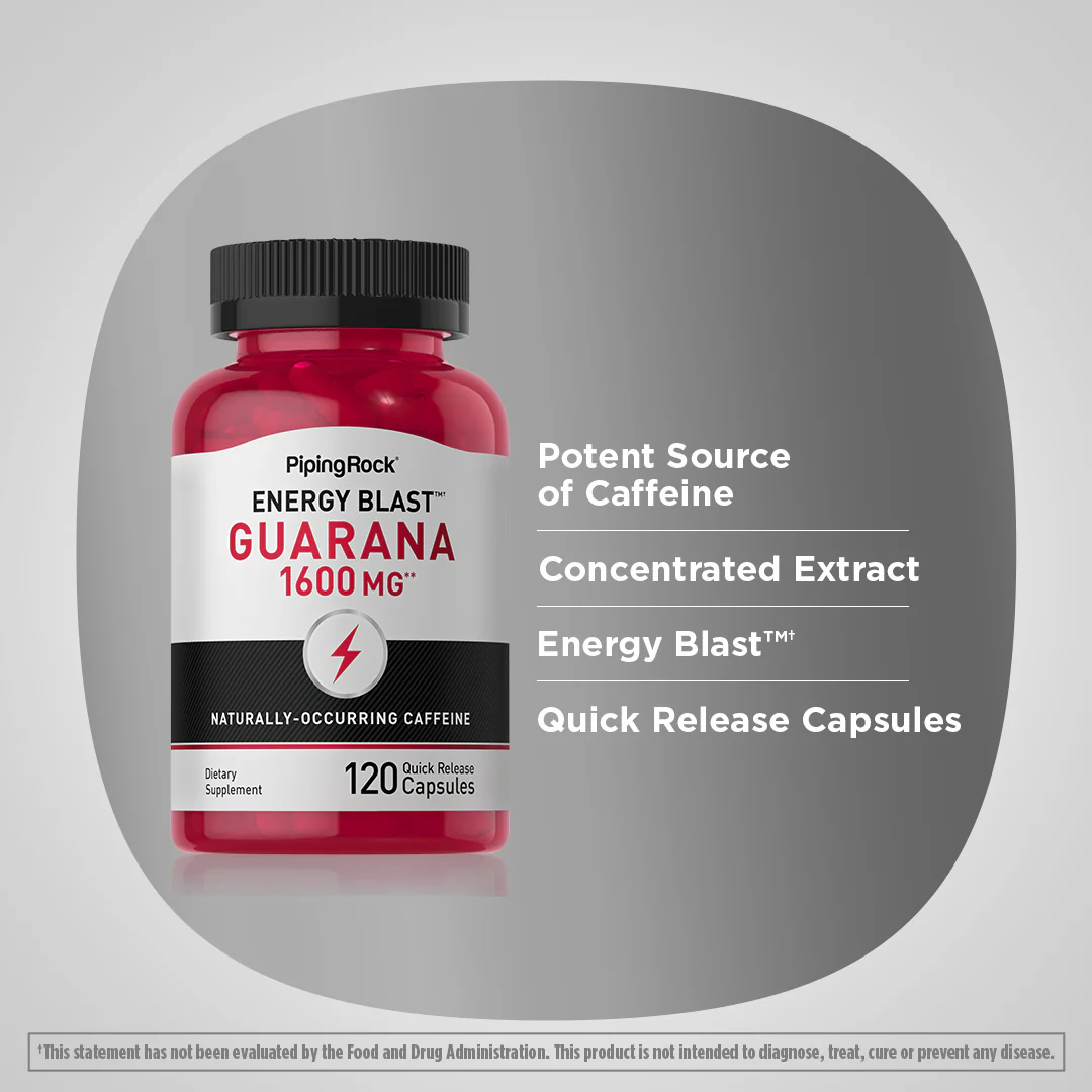Mega Strength Guarana, 1600 mg, 120 Quick Release Capsules - Image 5