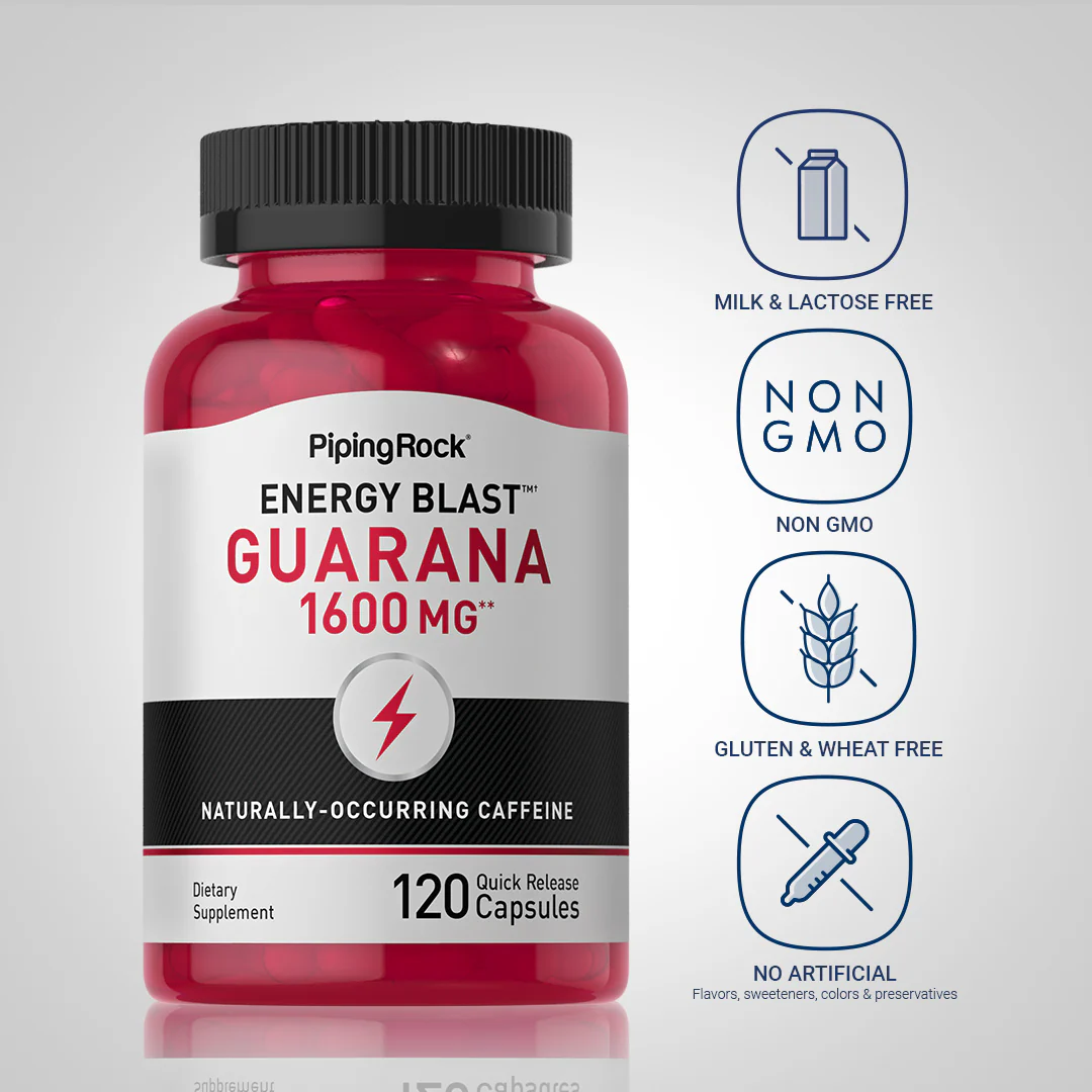 Mega Strength Guarana, 1600 mg, 120 Quick Release Capsules - Image 6