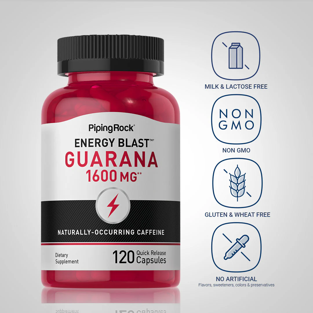 Mega Strength Guarana, 1600 mg, 120 Quick Release Capsules, 2  Bottles - Image 6