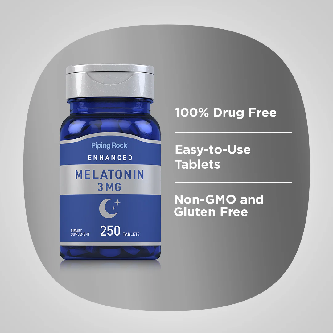 Melatonin, 3 mg, 250 Tablets, 2  Bottles - Image 4