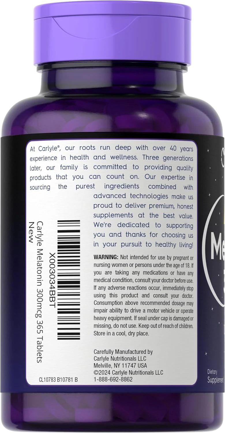 Melatonin, 300 mcg, 365 Tablets - Image 4