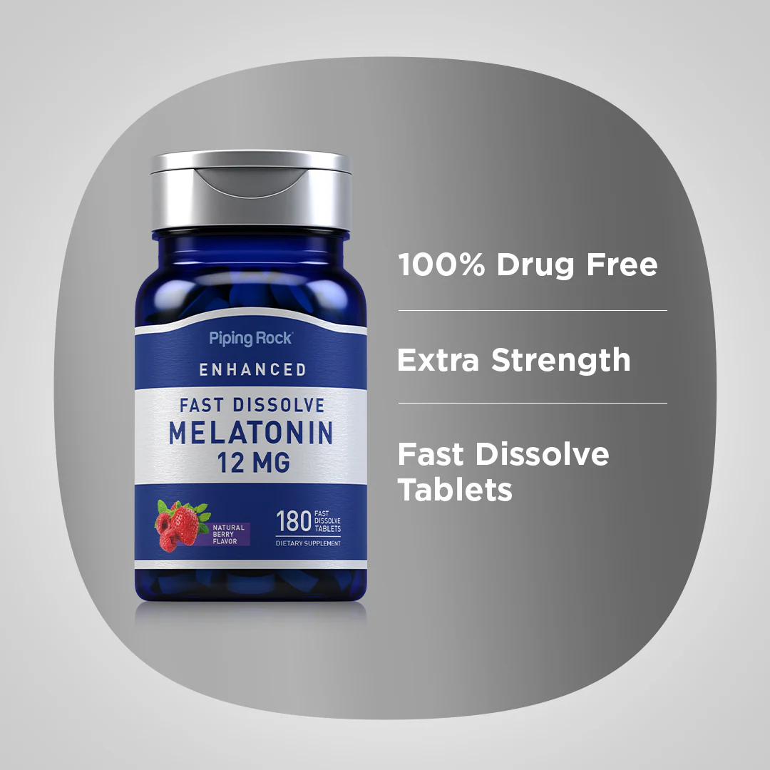Melatonin Fast Dissolve, 12 mg, 180 Fast Dissolve Tablets - Image 4
