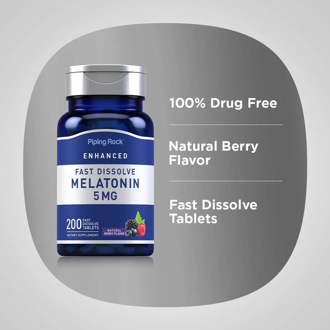 Melatonin Fast Dissolve Tablets, 5 mg, 200 Fast Dissolve Tablets, 2  Bottles - Image 4