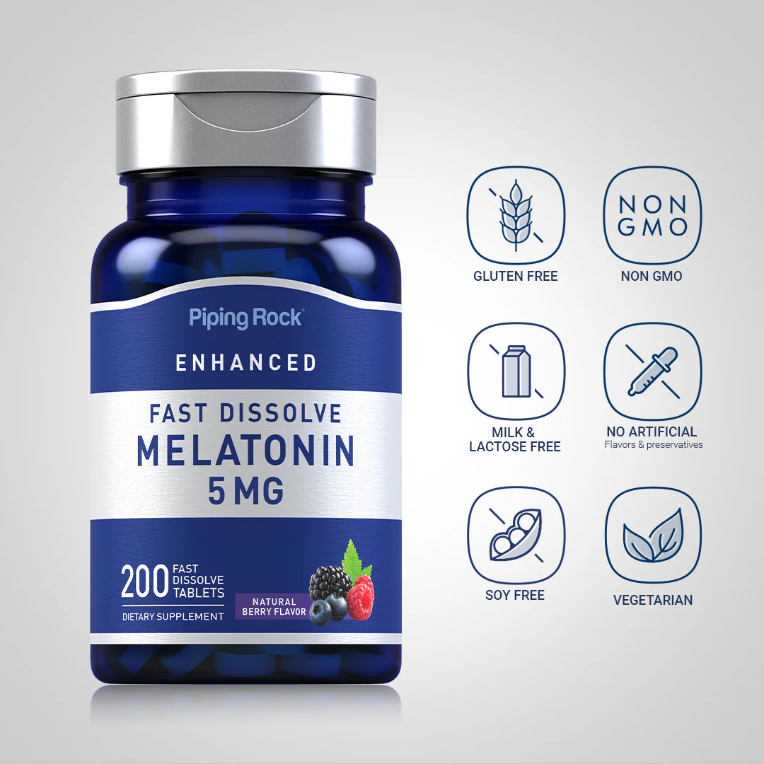 Melatonin Fast Dissolve Tablets, 5 mg, 200 Fast Dissolve Tablets, 2  Bottles - Image 5