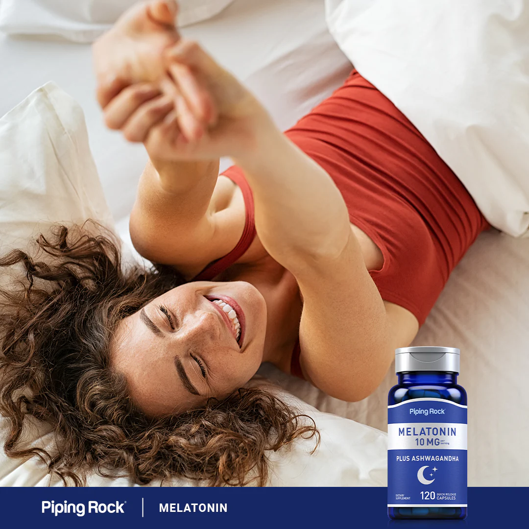 Melatonin Plus Ashwagandha, 10 mg (per serving), 120 Quick Release Capsules, 2  Bottles - Image 6