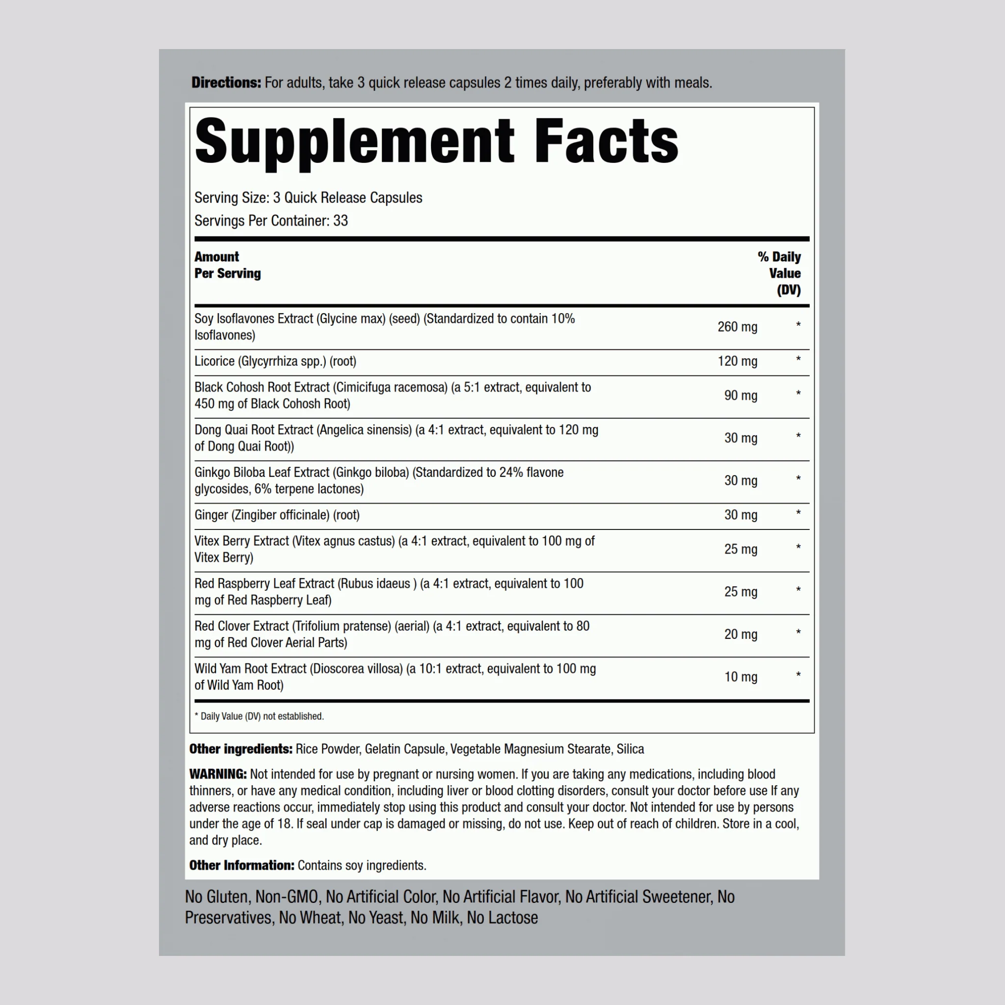 Menopause Ease, 100 Quick Release Capsules - Image 2