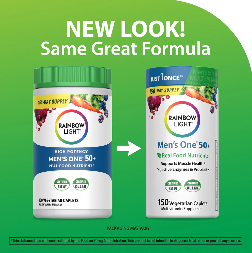 Men's One 50+ plus Real Food Nutrients, 150 Vegetarian Caplets - Image 4