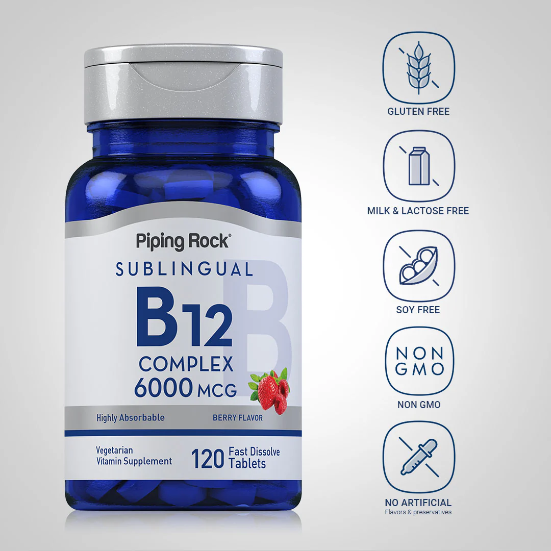 Methylcobalamin B-12 Complex (Sublingual), 6000 mcg, 120 Fast Dissolve Tablets - Image 5