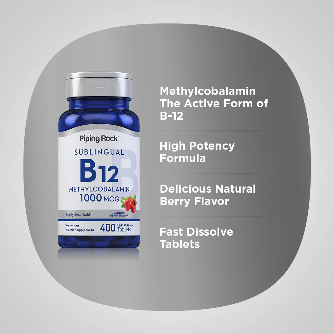 Methylcobalamin B-12 (Sublingual), 1000 mcg, 400 Fast Dissolve Tablets - Image 4