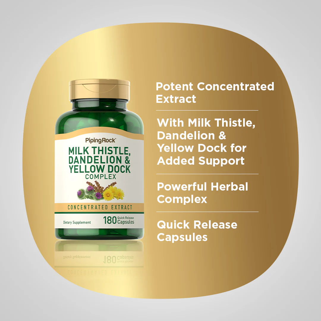 Milk Thistle, Dandelion & Yellow Dock, 180 Quick Release Capsules - Image 4