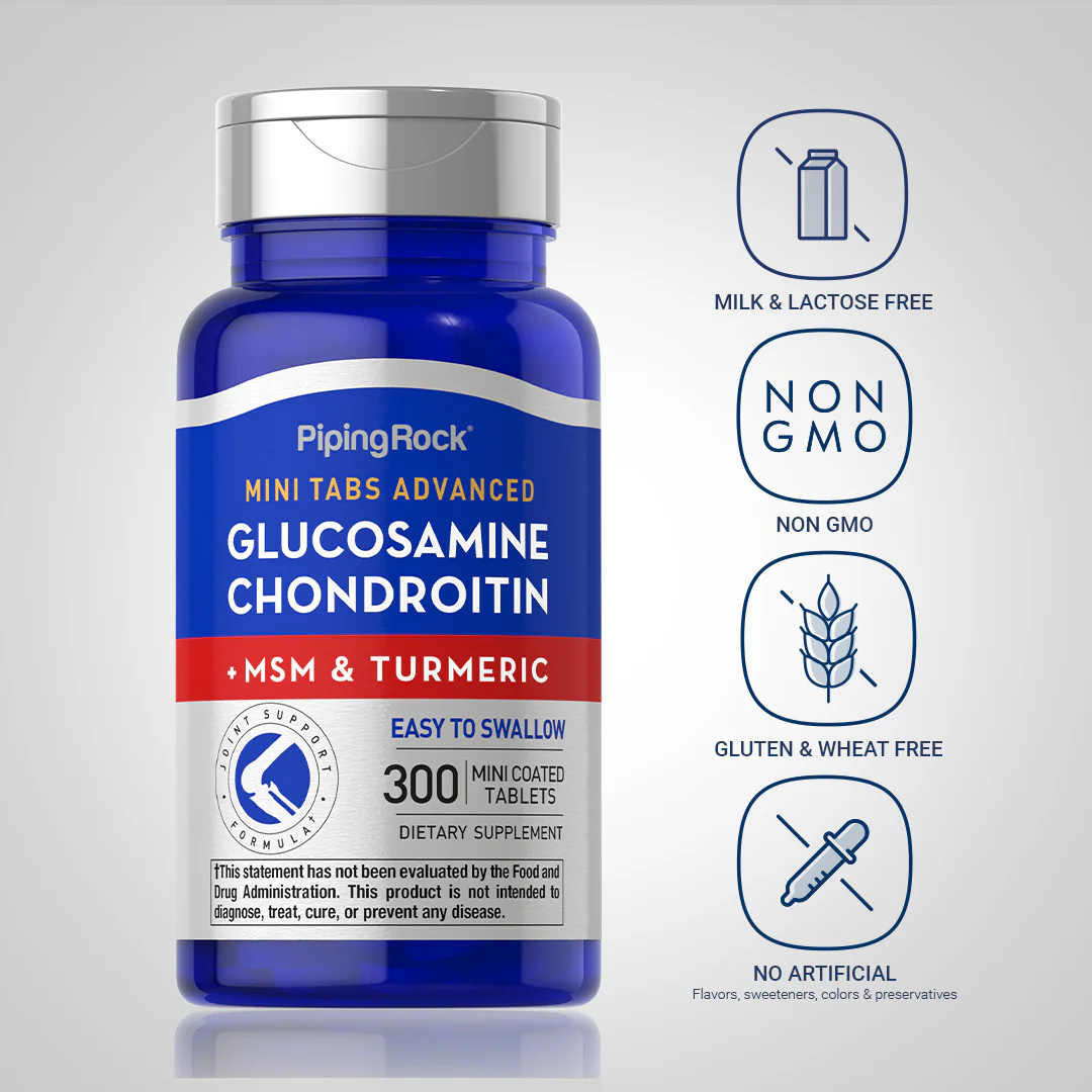 Mini Tabs Advanced Glucosamine Chondroitin MSM Plus Turmeric, 300 Mini Coated Tablets, 2  Bottles - Image 5