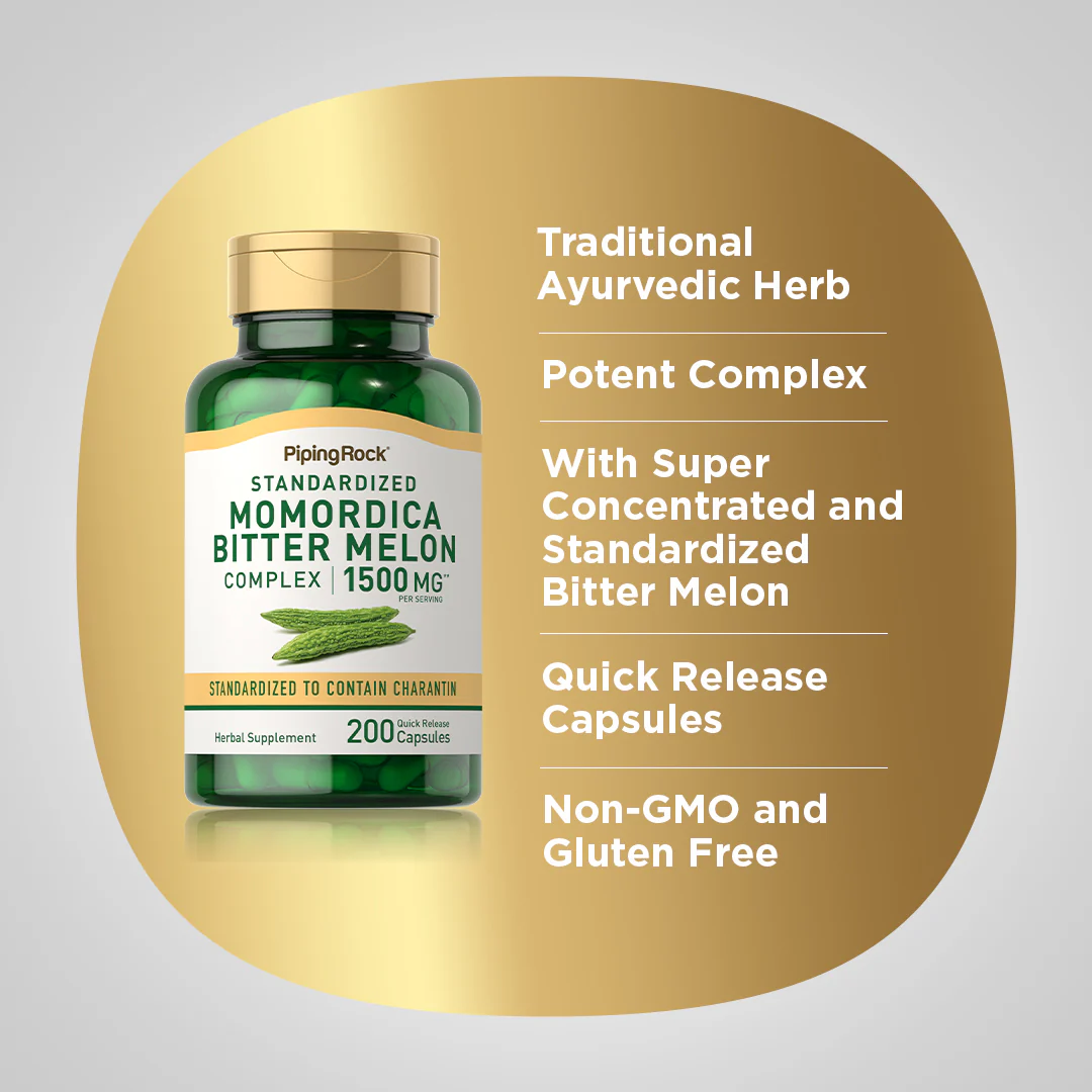 Momordica Bitter Melon, 1500 mg (per serving), 200 Quick Release Capsules - Image 4