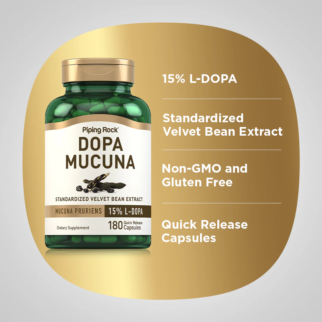 Mucuna Pruriens Standardized (Velvet Bean), 350 mg, 180 Quick Release Capsules, 2  Bottles - Image 4