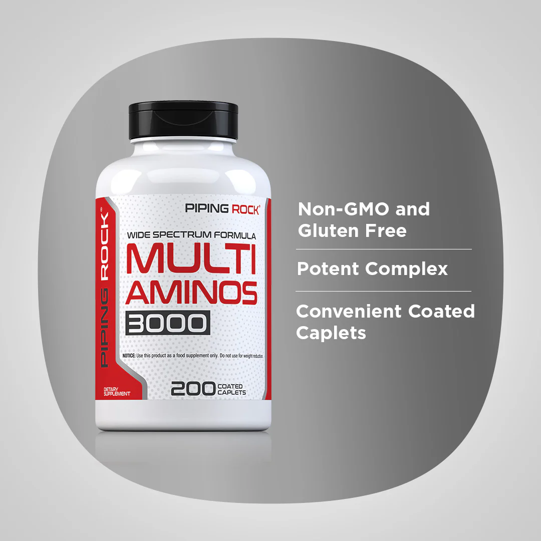 Multi Aminos, 200 Coated Caplets, 2  Bottles - Image 4