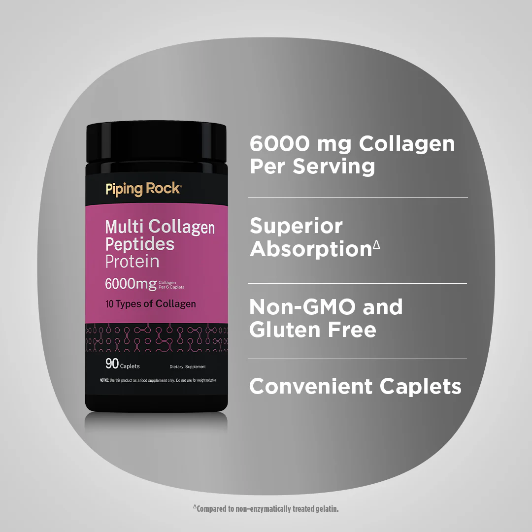 Multi Collagen Peptides Protein, 6000 mg, 90 Caplets - Image 3