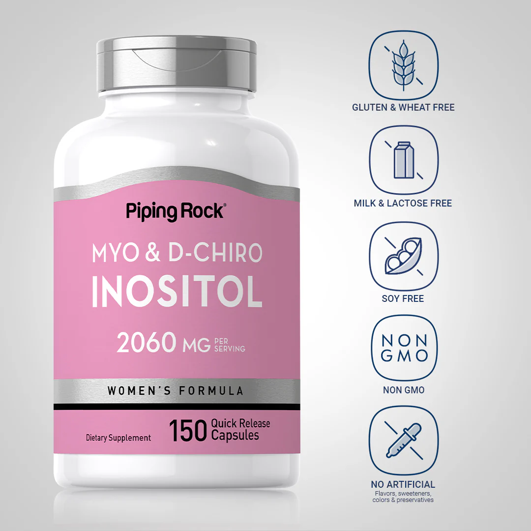 Myo & D-Chiro Inositol for Women, 2060 mg (per serving), 150 Quick Release Capsules - Image 4