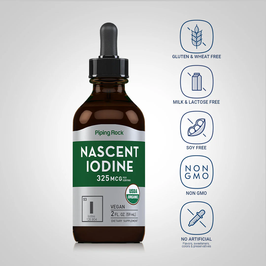 Nascent Iodine (Organic), 325 mcg (per serving), 2 fl oz (59 mL) Dropper Bottle - Image 4