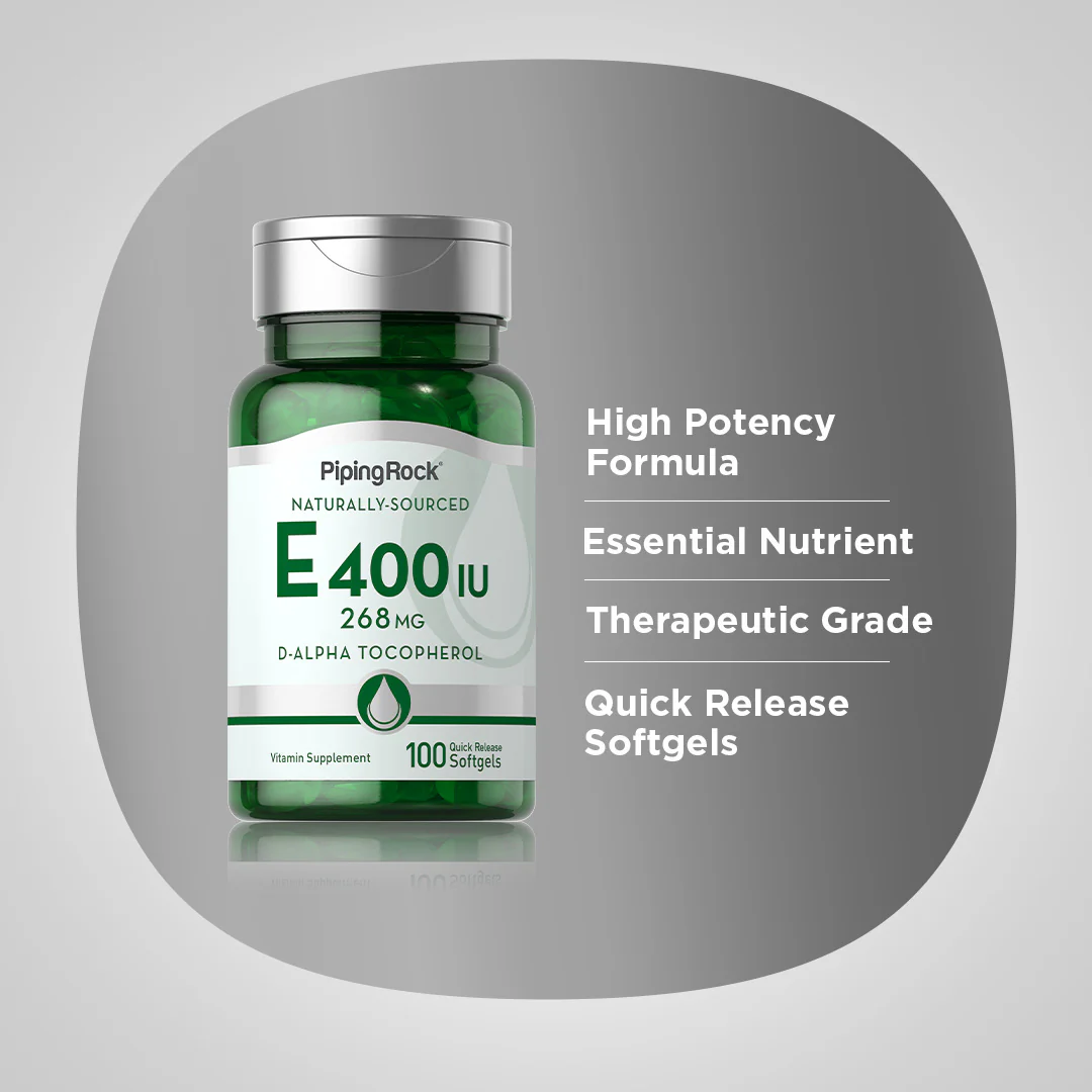 Natural Vitamin E, 400 IU, 100 Quick Release Softgels - Image 4