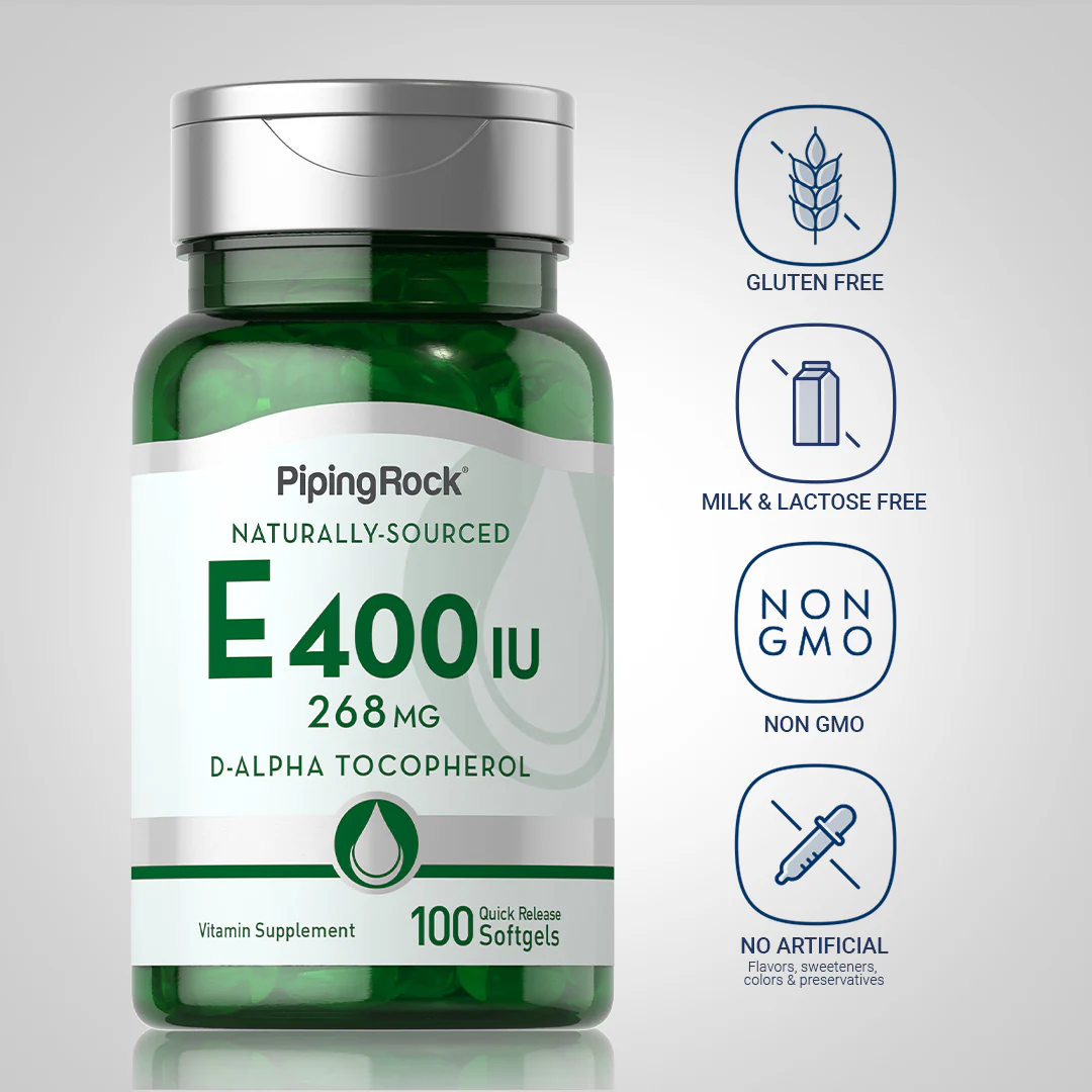 Natural Vitamin E, 400 IU, 100 Quick Release Softgels - Image 5