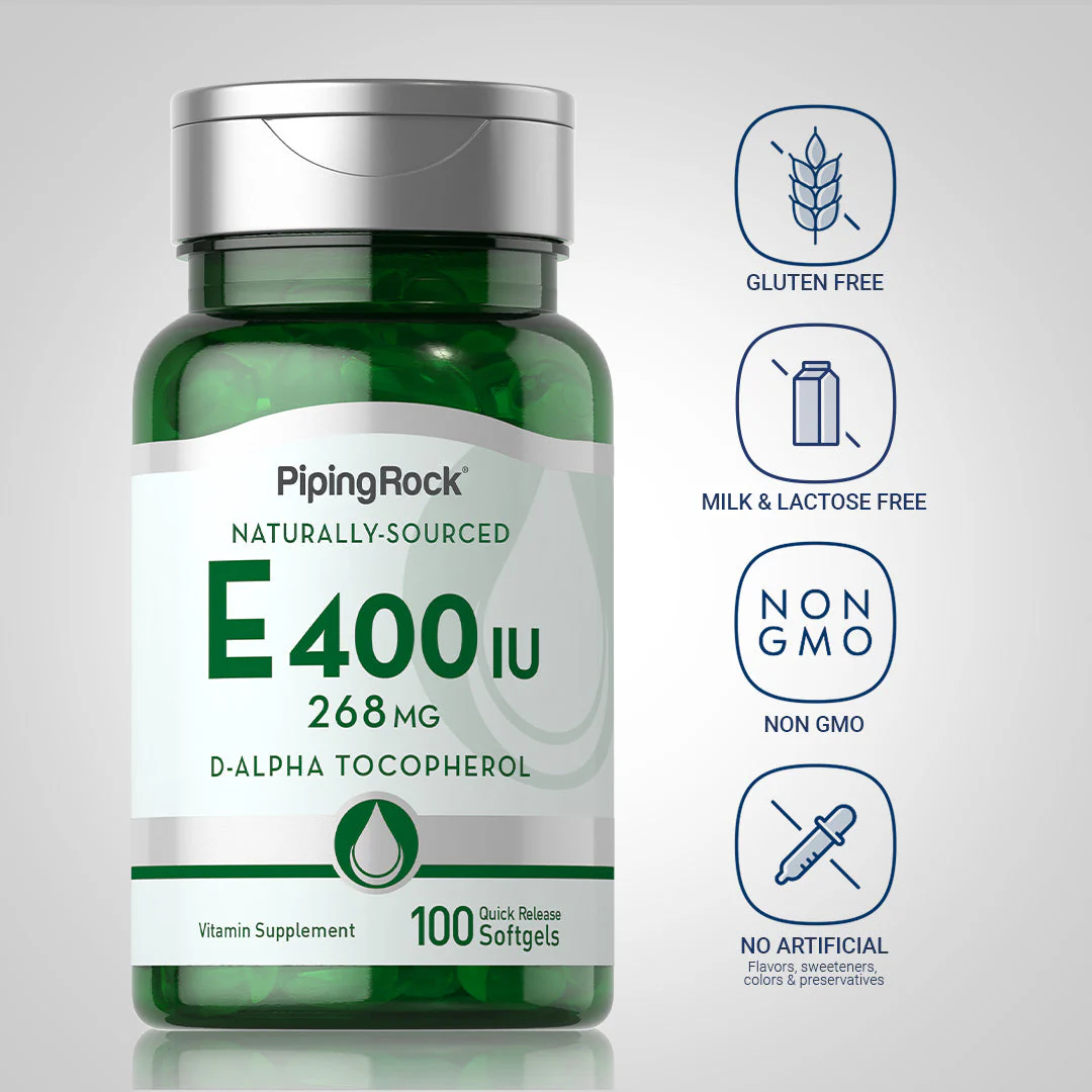 Natural Vitamin E, 400 IU, 100 Quick Release Softgels, 2  Bottles - Image 5